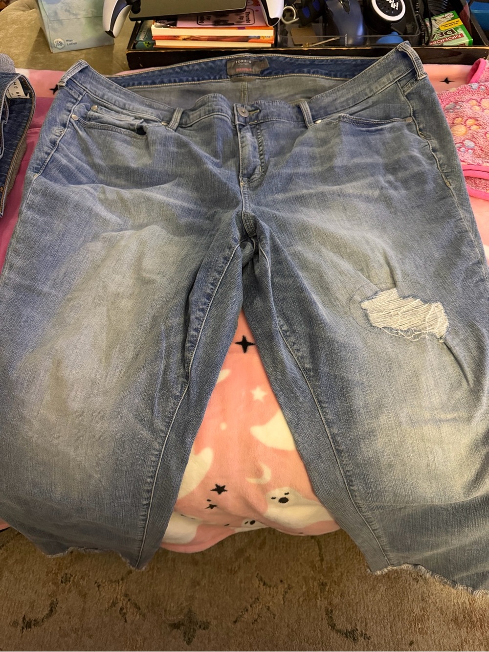 Torrid Light Wash Distressed Cropped Boyfriend Jeans